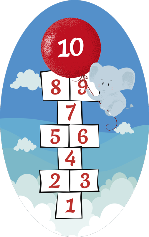 Tapis vinyle pour enfants éléphant ballon marelle - TenStickers