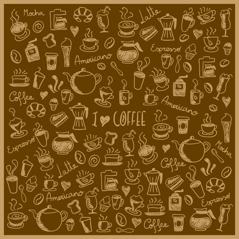 Merveilleux tapis de cuisine en vinyle café - TenStickers
