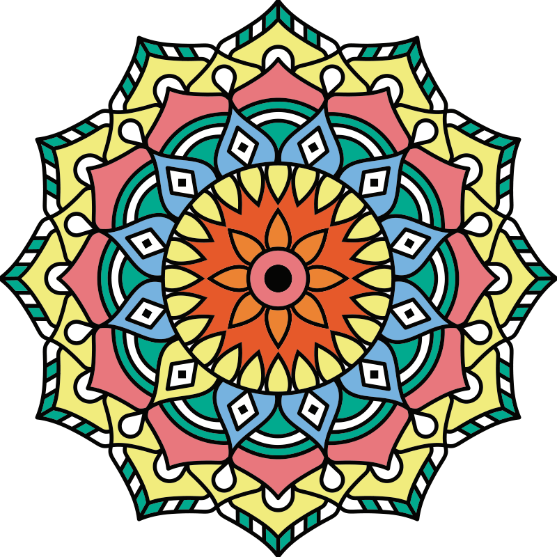 Tapis vinyle mandala inspiré du mandala - TenStickers