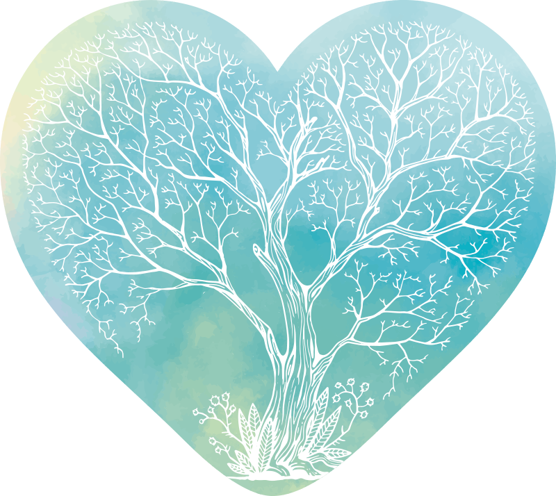 Tapis vinyle nature forme de coeur arboricole - TenStickers