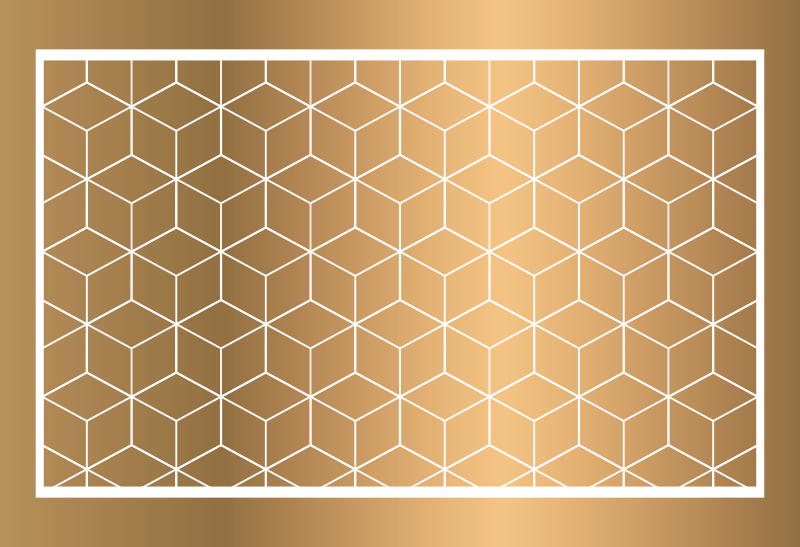 Tapis vinyles géométriques illusion de cuboïde géométrique - TenStickers