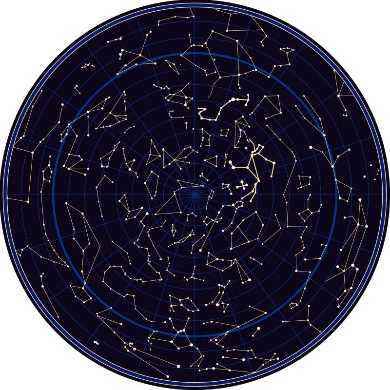 Magnifique tapis rond en vinyle costellations du zodiaque - TenStickers