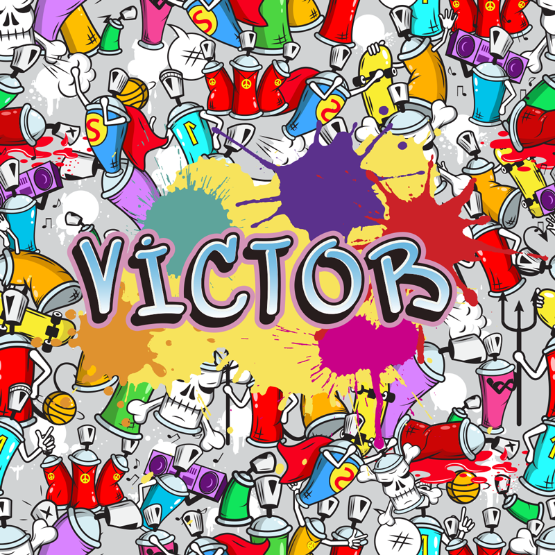 Tapis vinyle avec nom style de graffiti personnalisé - TenStickers