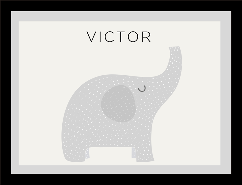 Tapis vinyle avec nom éléphant personnalisé - TenStickers