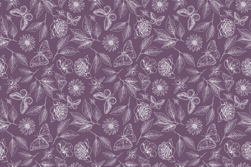 Tapis vinyle fleurs et plantes symétrie florale - TenStickers