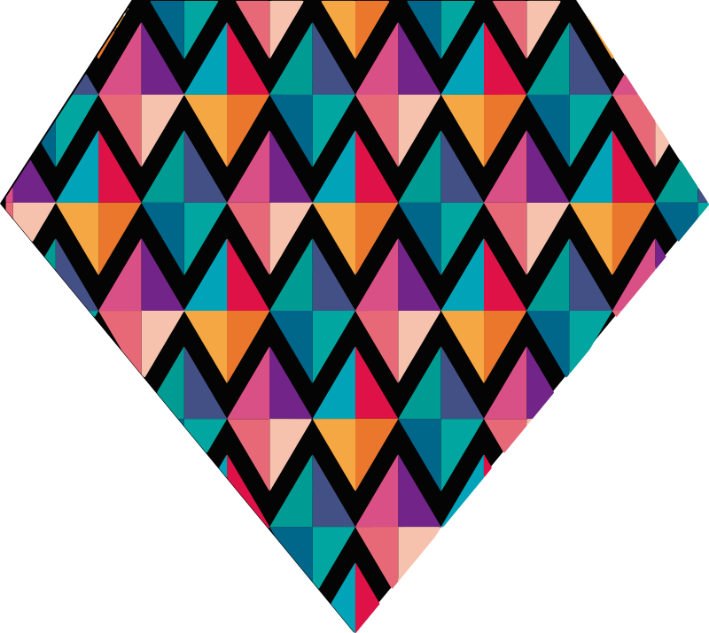 Tapis vinyles géométriques motifs triangulaires colorés - TenStickers