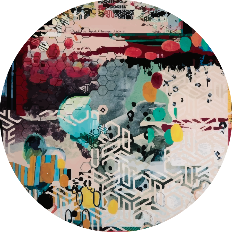 Tapis vinyle salon motif abstrait d'éclaboussure - TenStickers