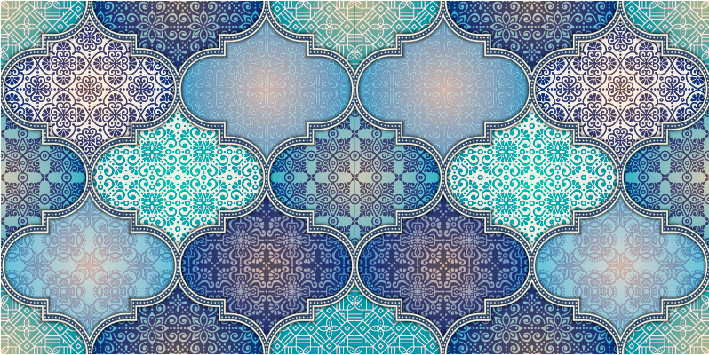 Tapis vinyle carreaux de ciment motifs de tuiles élaborés - TenStickers