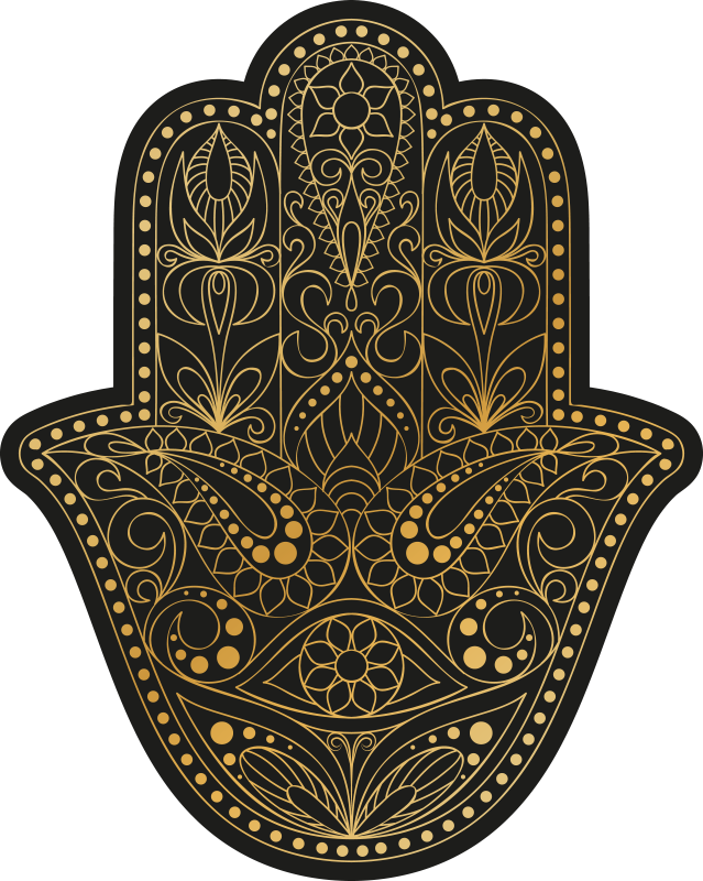 Tapis vinyle mandala hamsa ornementale - TenStickers