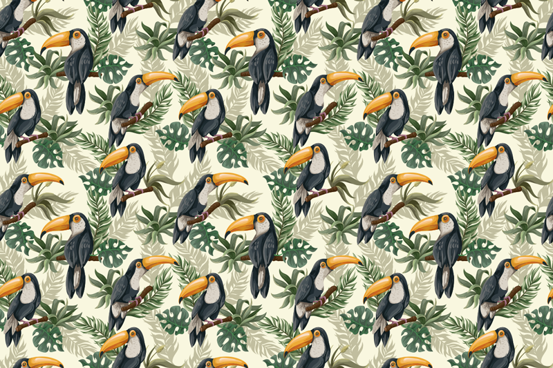 Tapis vinyle animal le paradis des toucans - TenStickers