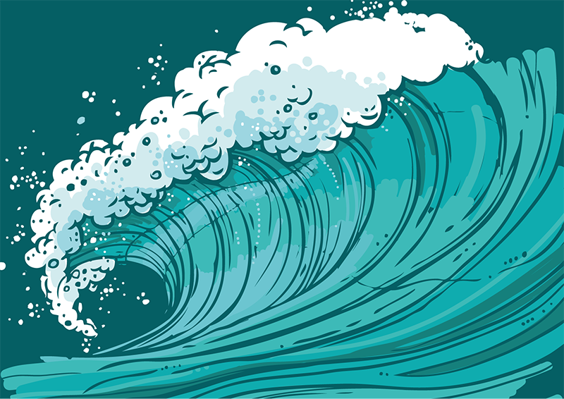 Tapis vinyle nature mouvement des vagues marines - TenStickers