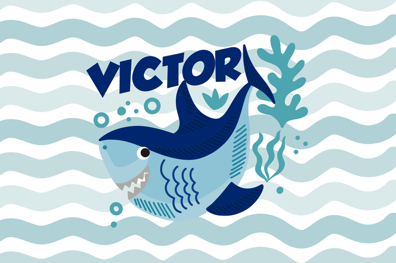 Tapis vinyle personnalisé illustration de requin - TenStickers