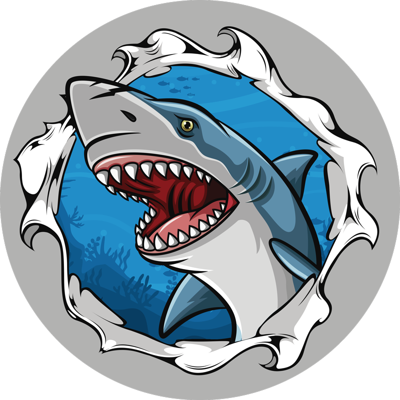 Tapis vinyle pour enfants illustration de requin - TenStickers
