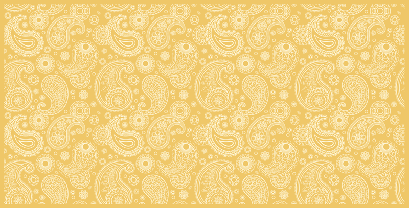 Tapis vinyle jaune motif paisley - TenStickers