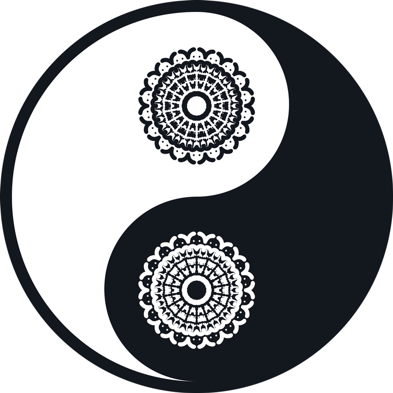 Tapis vinyle mandala yin yang - TenStickers