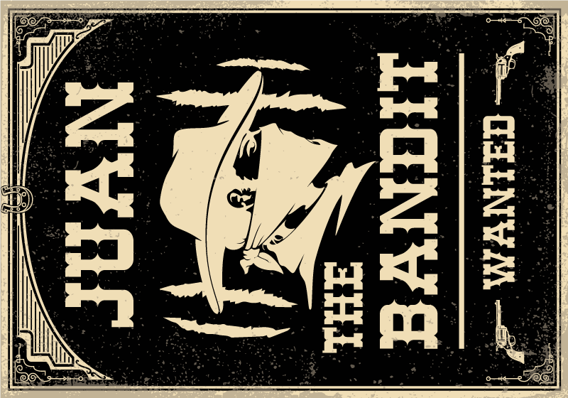 Tapis vinyle personnalisé thème des bandits occidentaux - TenStickers