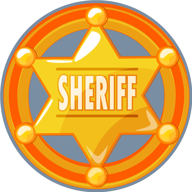 Tapis vinyle jeux badge de sheriff - TenStickers