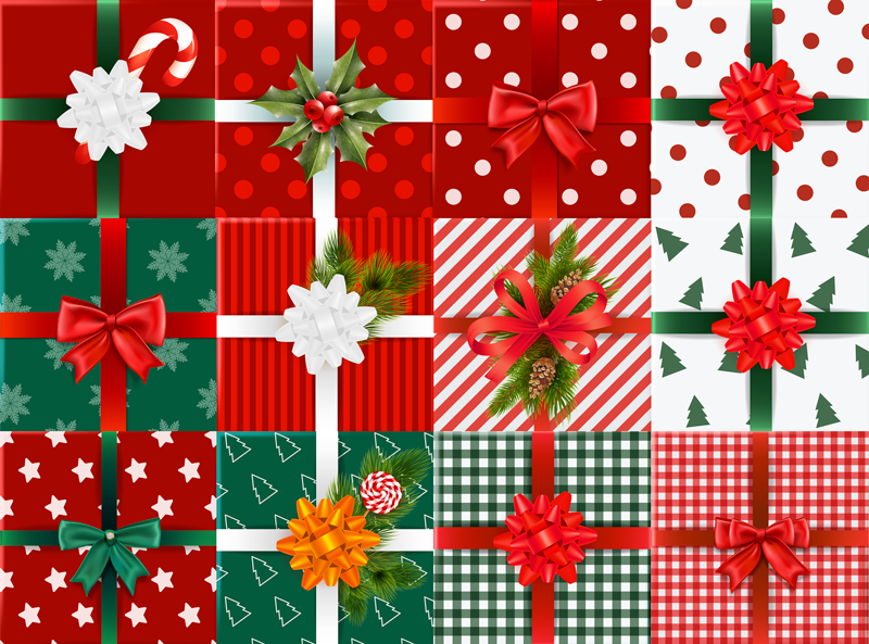 Tapis vinyle noël modèles de cadeaux de fête - TenStickers