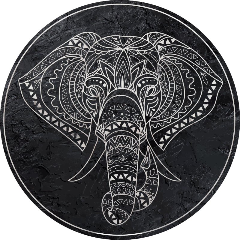 Tapis vinyle mandala éléphant - TenStickers