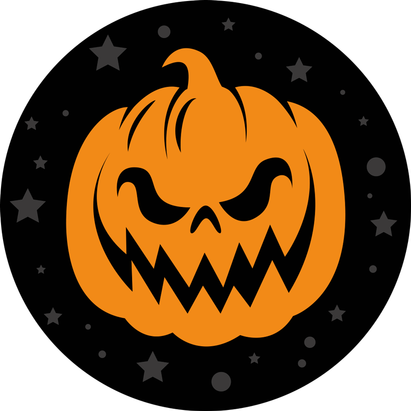Tapis vinyle pour halloween citrouille effrayante - TenStickers