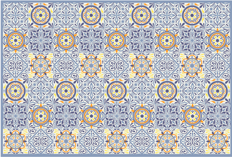 Tapis vinyle carreaux de ciment méditerranéen coloré - TenStickers
