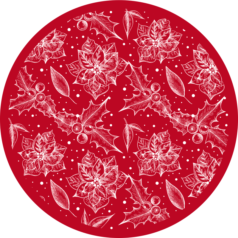 Tapis vinyle noël motif poinsettia saisonnier - TenStickers