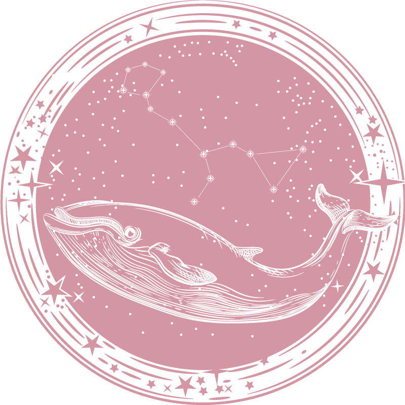 Tapis vinyle étoile cercle de constellation de baleine - TenStickers