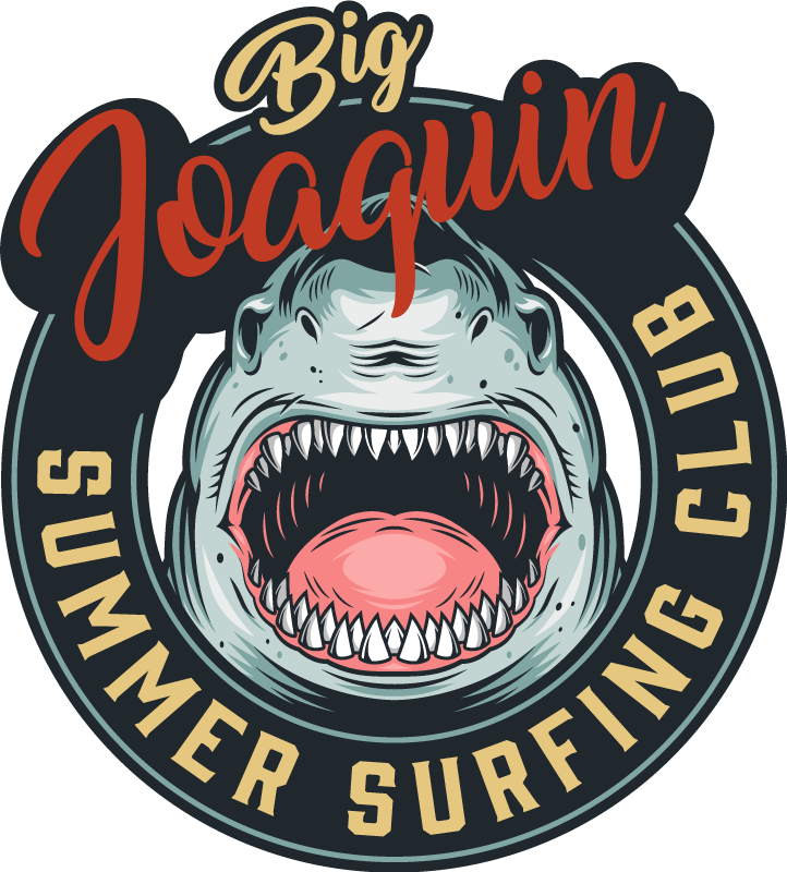 Tapis vinyle personnalisé emblème de surf de requin - TenStickers