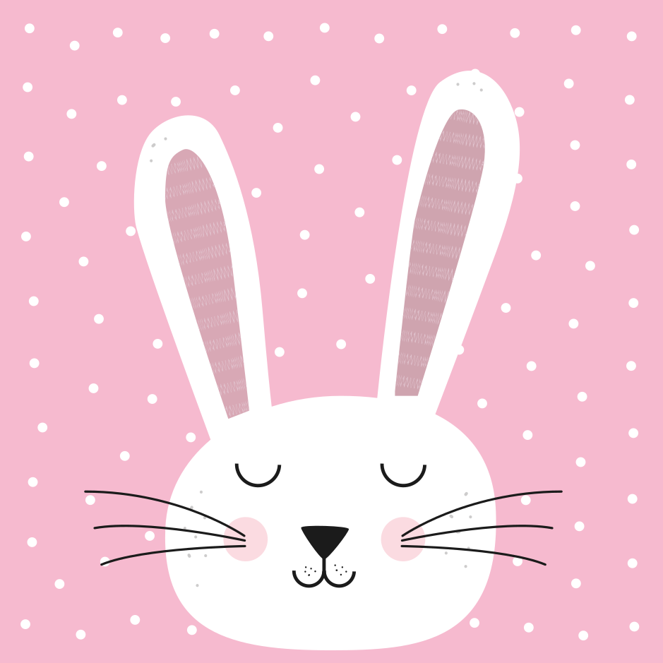 Tapis vinyle chambre bébé lapin à pois - TenStickers