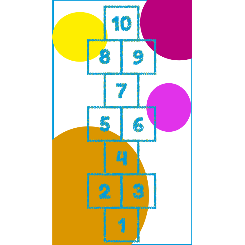 Tapis vinyle jeux graphique de marelle - TenStickers