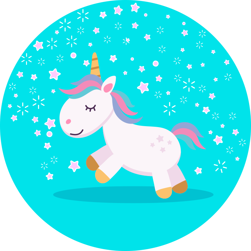Tapis vinyle pour enfants illustration de licorne - TenStickers
