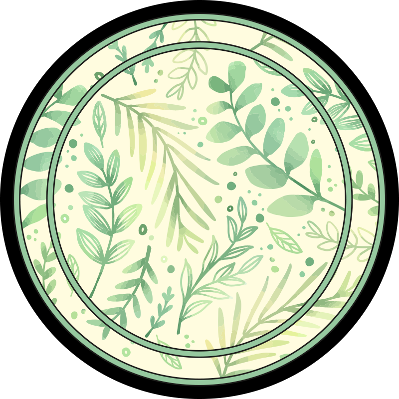 Tapis vinyle fleurs et plantes accent de motif botanique - TenStickers