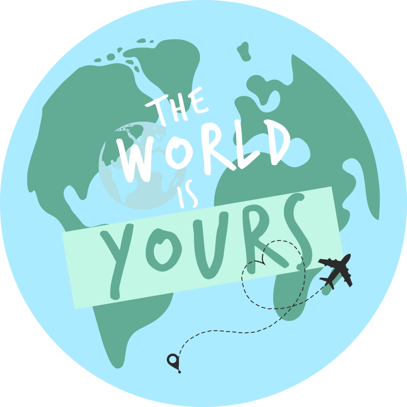 Tapis vinyle carte du monde aventure voyage - TenStickers