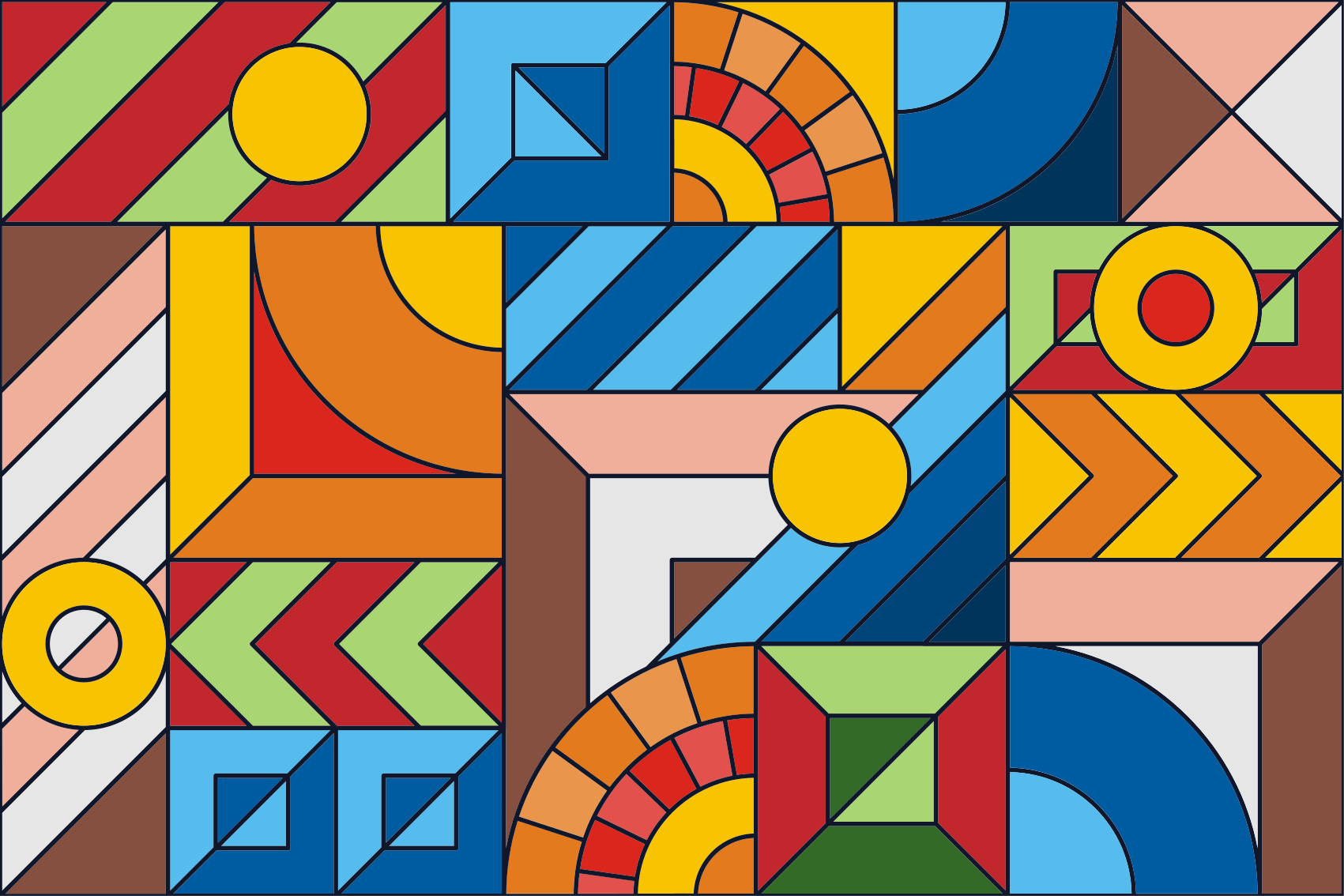 Tapis vinyles géométriques géométrie abstraite - TenStickers