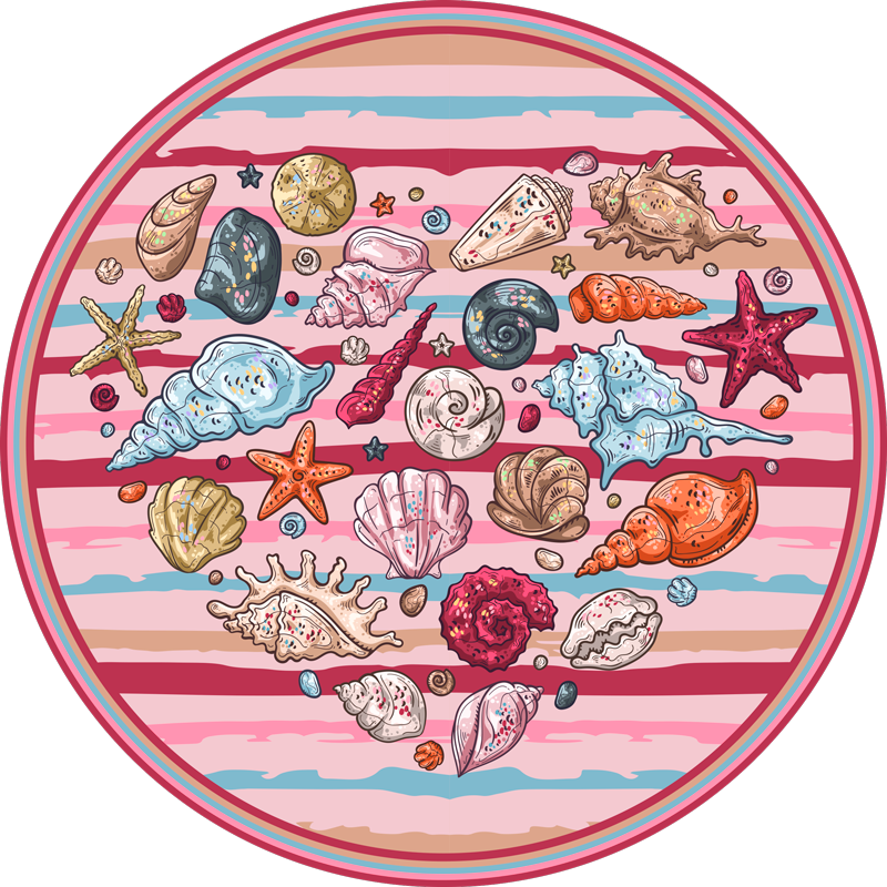 Tapis vinyle animal trésors du bord de mer - TenStickers
