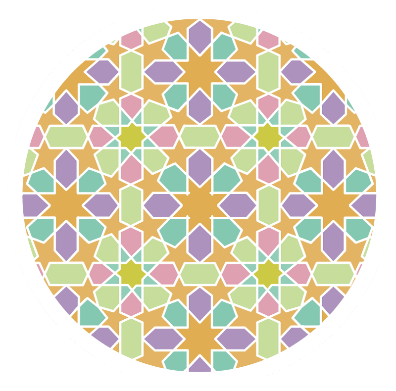 Tapis vinyles géométriques cercle de mosaïque d'étoiles - TenStickers