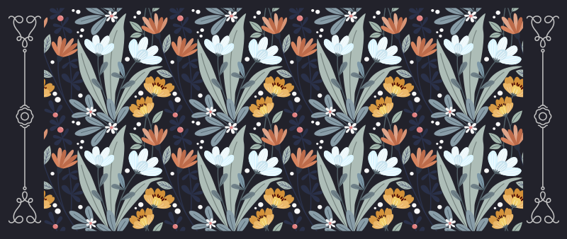 Tapis vinyle fleurs et plantes modèle d'arrangement floral - TenStickers