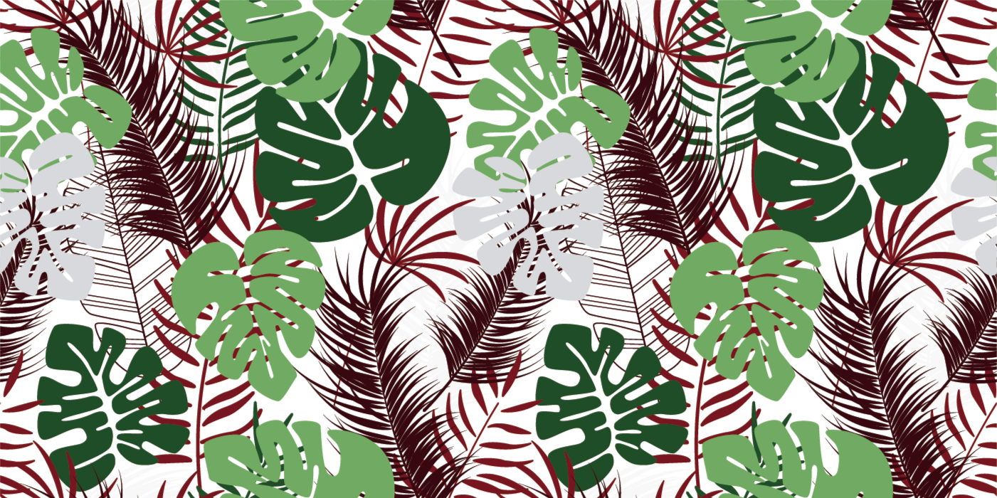 Tapis vinyle superposition de feuillage tropical - TenStickers