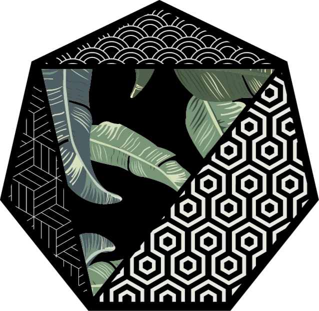 Tapis vinyle fleurs et plantes hexagone botanique - TenStickers