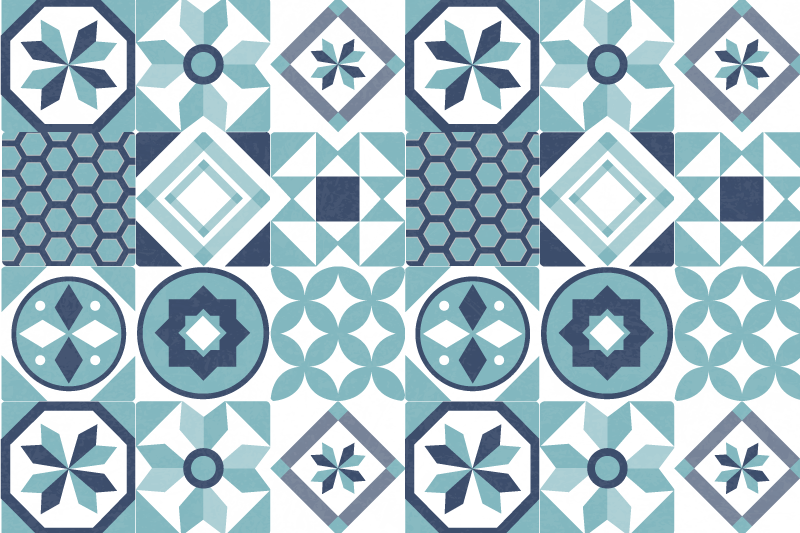 Tapis mosaique vinyle inspiration carreaux mosaïque - TenStickers