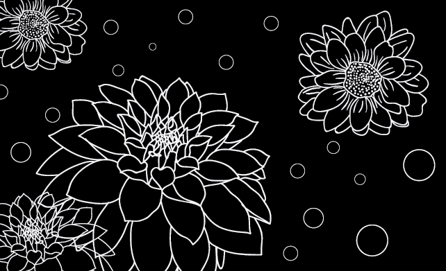 Tapis vinyle fleurs et plantes contraste de contour floral - TenStickers