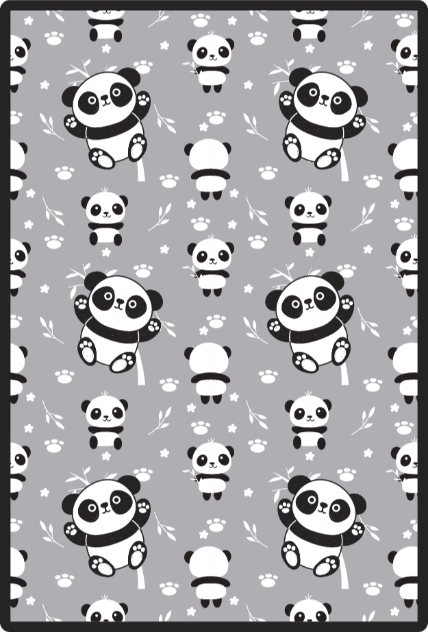 Tapis vinyle pour enfants récréation des pandas - TenStickers