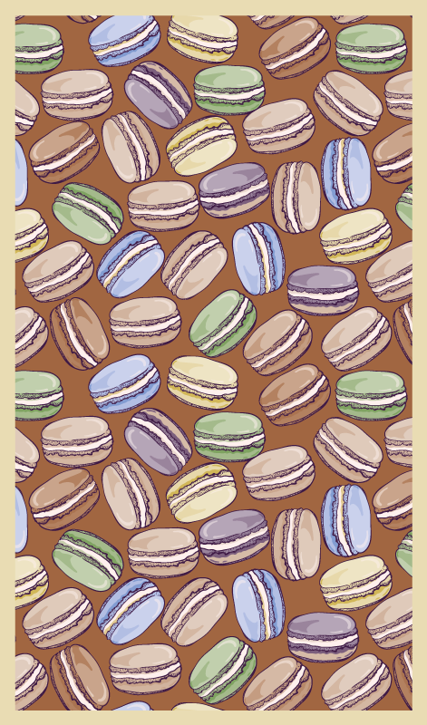 Tapis vinyle cuisine modèle de macarons colorés - TenStickers