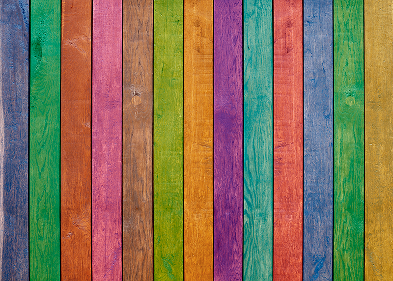 Tapis vinyle imitation parquet motif de planches colorées - TenStickers