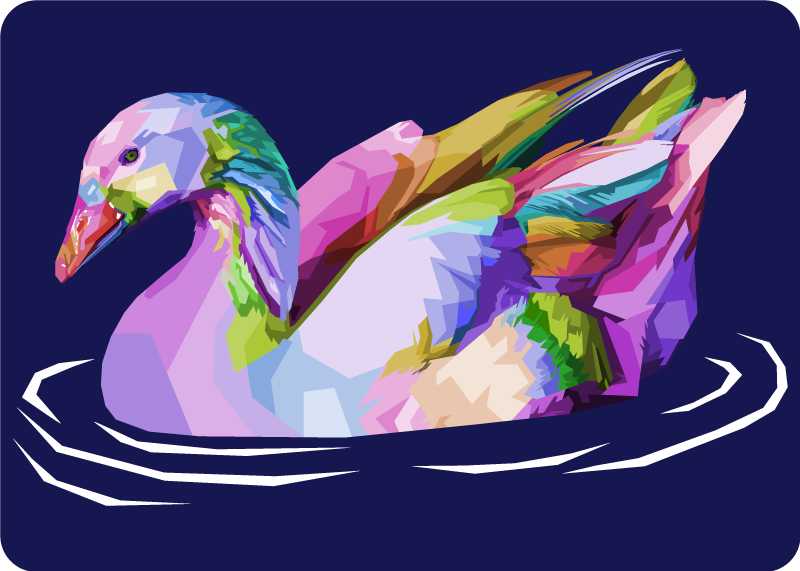 Tapis vinyle animal art abstrait de canard - TenStickers