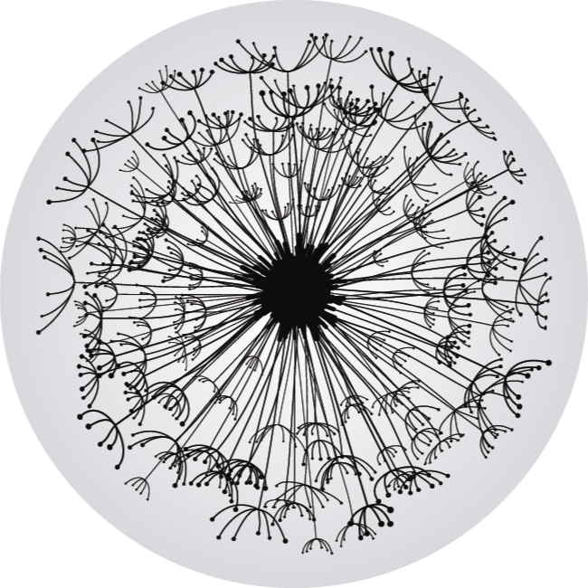 Tapis vinyle fleurs et plantes silhouette de pissenlit - TenStickers