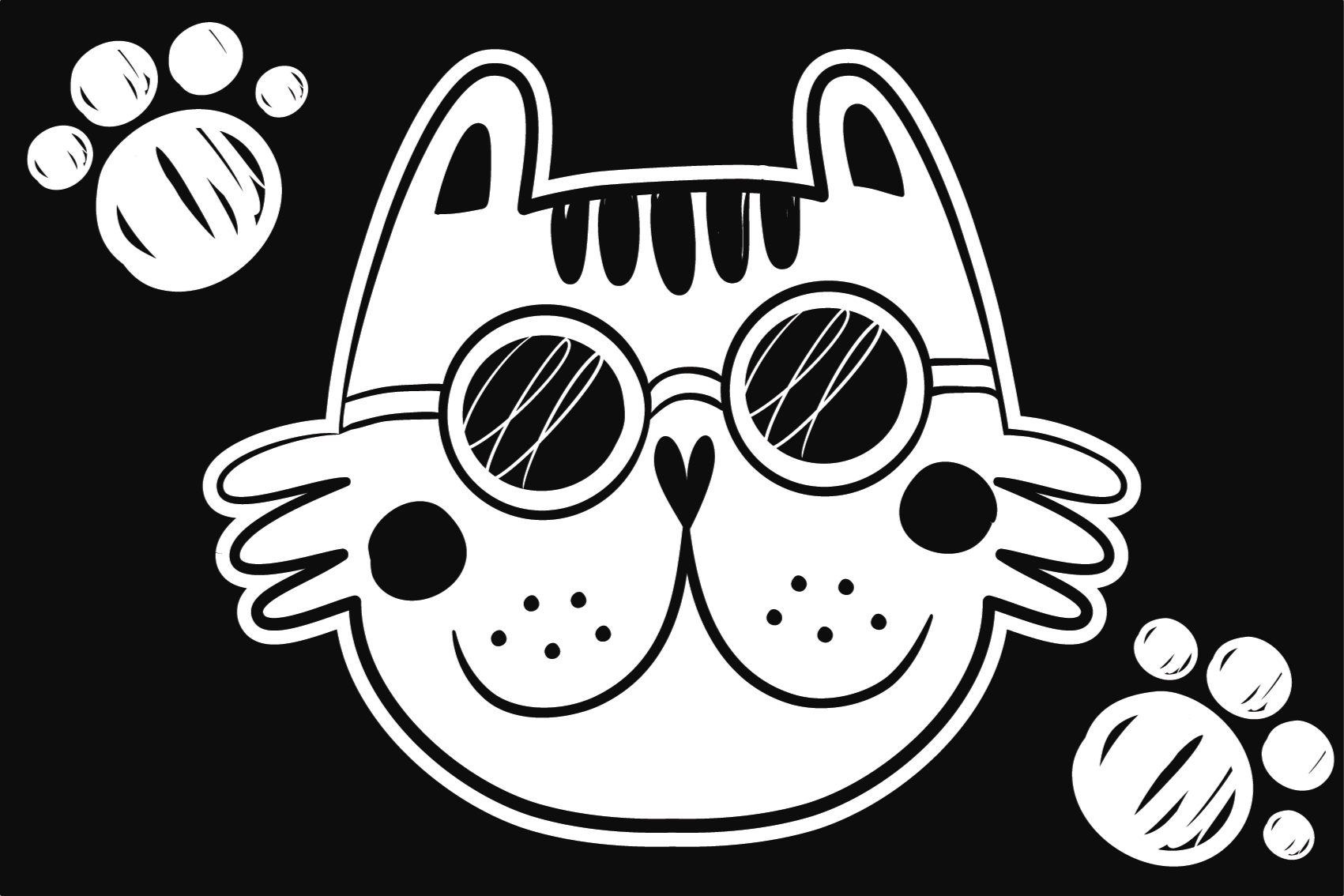 Tapis vinyle pour enfants illustration chat cartoon - TenStickers