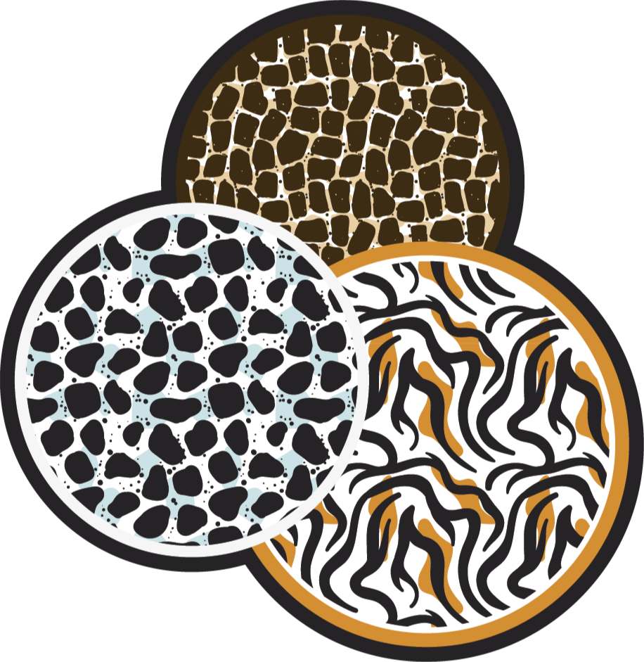 Tapis vinyle animal trio de motifs safari - TenStickers