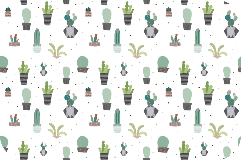 Tapis vinyle fleurs et plantes motif de cactus - TenStickers