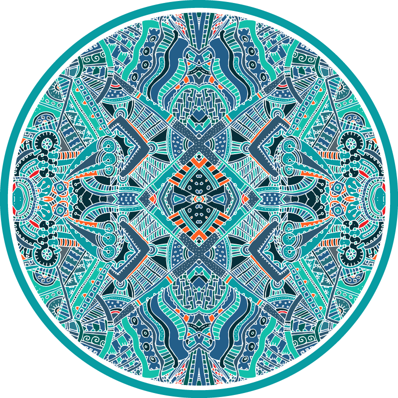 Tapis vinyle mandala circularité mandala - TenStickers